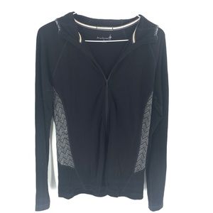 Smartwool full zip hooded jacket black size large